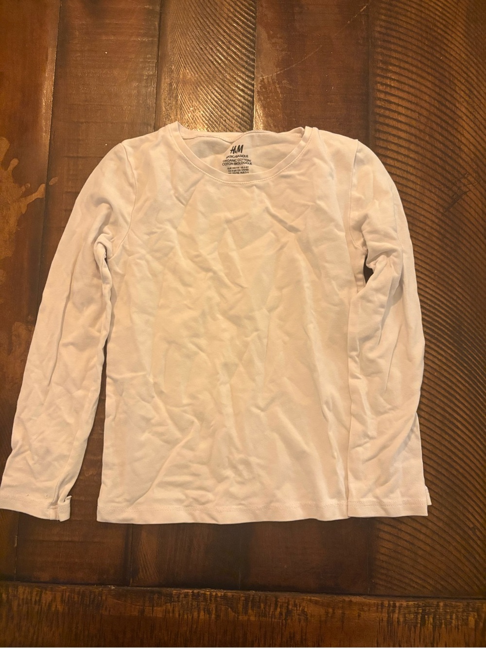 H&M White Long-Sleeve Crewneck Tee
